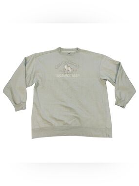 Great American Lakes & Timbers Men’s XXL Wolf Sweatshirt Fleece L/S Beige Y2K